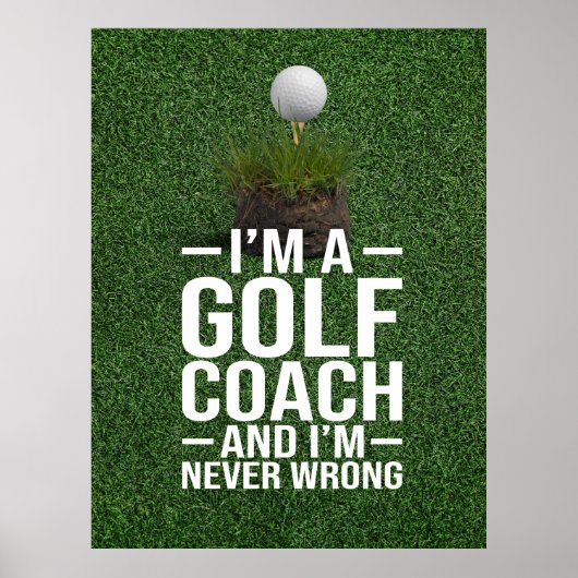 Golf-Text Ich bin Golf-Coach  Poster (Vorne)
