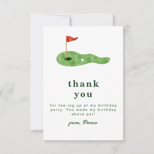 Golf Thank You Card Dankeskarte (Vorderseite)