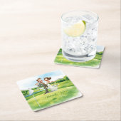Golf Thank You Coaster | Elegant Golf Course  Rechteckiger Pappuntersetzer (Vor Ort)