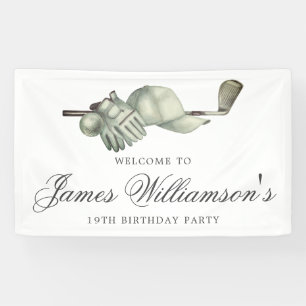 Golf Thema 19. Geburtstagsparty Custom Willkommen Banner