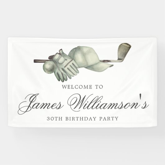 Golf Thema 30. Geburtstag Party Custom Willkommen Banner (Horizontal)