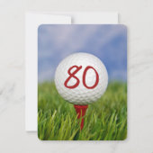 Golf-Thema 80. Geburtstag Einladung (Vorderseite)