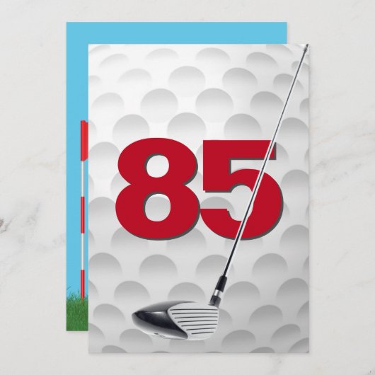 Golf-Thema 85. Geburtstag Einladung (Vorne/Hinten)