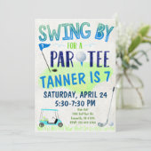 Golf Thema Birthday Einladung (Stehend Vorderseite)