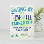 Golf Thema Birthday Einladung (Stehend Vorderseite)