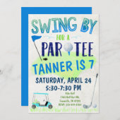 Golf Thema Birthday Einladung (Vorne/Hinten)