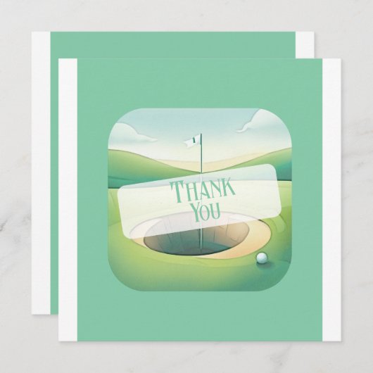 Golf Thema Danke Karte | Flat Option (Vorne/Hinten)