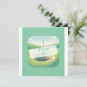 Golf Thema Danke Karte | Flat Option (Stehend Vorderseite)