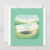 Golf Thema Danke Karte | Flat Option (Vorderseite)