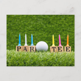 Golf-Thema für Let's Par tee für Golfer-Party Postkarte