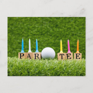 Golf-Thema für Let's Par tee für Golfer-Party Postkarte