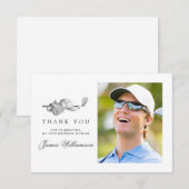 Golf Theme 18. Geburtstag Foto Dankeskarte (Vorne/Hinten)