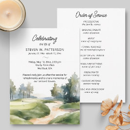 Golf Theme, Beerdigung des Programms zur Beerdigun Einladung