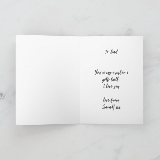Golf Theme Birthday Card für den Golfsport Vater Karte (Innenseite)