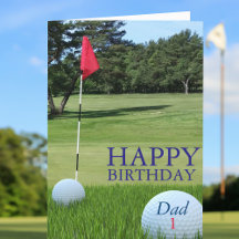 Golf Theme Birthday Card für den Golfsport Vater