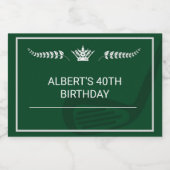 Golf Theme Birthday Champagne Wine Bottle Label Schaumweinetikett (Einzelnes Label)