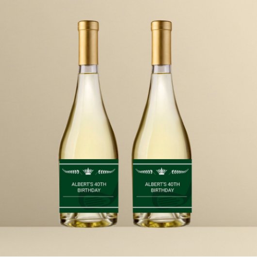 Golf Theme Birthday Champagne Wine Bottle Label Schaumweinetikett