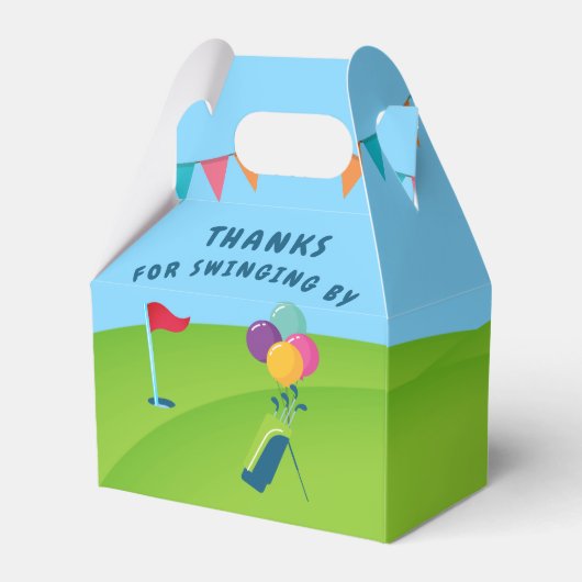 Golf Theme Birthday Party Geschenkschachtel (Rückseite)