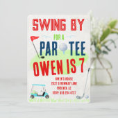 Golf Theme Birthday Party Invitations Einladung (Stehend Vorderseite)