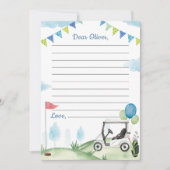 Golf Theme Boy Time Capsule Note Card Dankeskarte (Vorderseite)