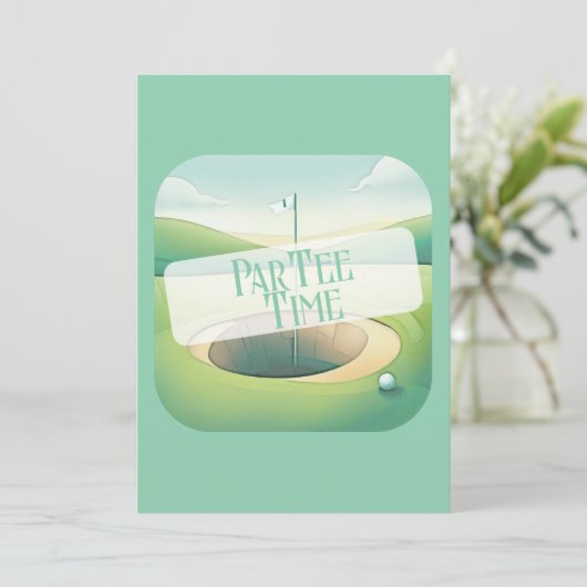Golf Theme Custom Birthday Card | Flat Option (Stehend Vorderseite)