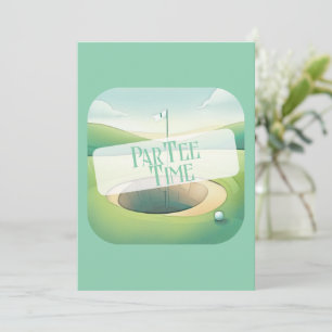 Golf Theme Custom Birthday Card Flat Option