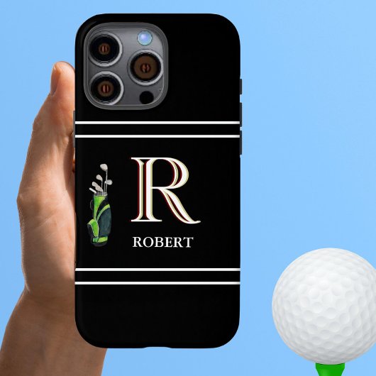 Golf Theme Custom Monogram Name Clubs Case-Mate iPhone Hülle
