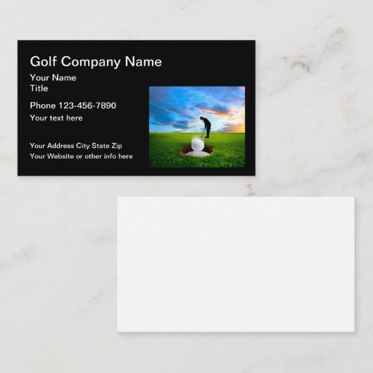 Golf Theme Einfache Visitenkarten Visitenkarte (Vorne/Hinten)