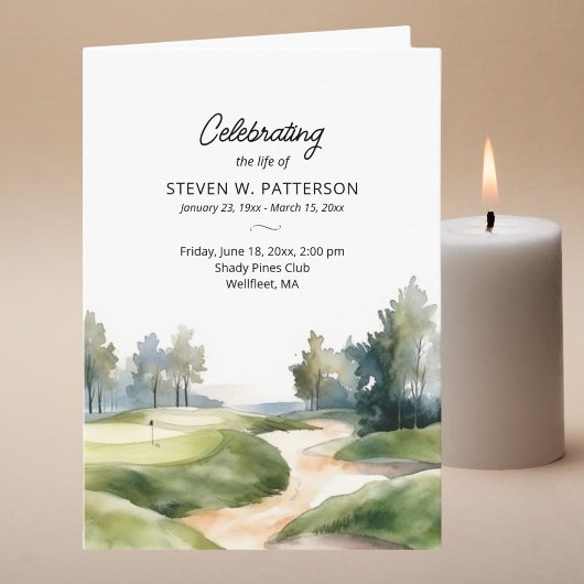 Golf Theme, Foto, Beerdigung des Lebens Programm