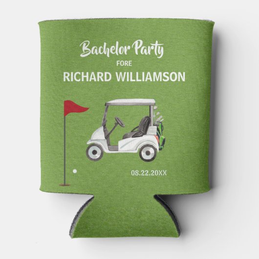 Golf-Theme für Männer Bachelor-Party - Datum Dosenkühler (Vorderseite)