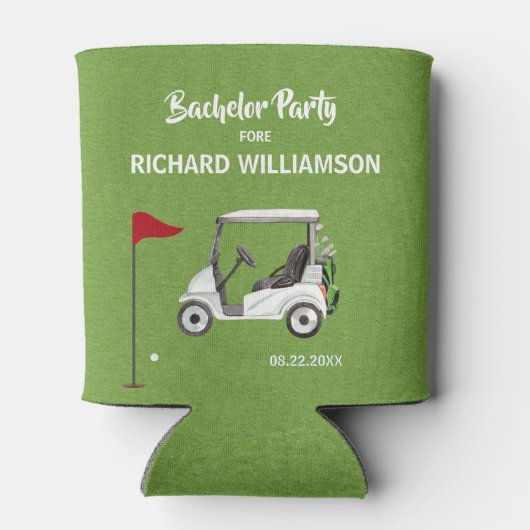 Golf-Theme für Männer Bachelor-Party - Datum Dosenkühler (Rückseite)