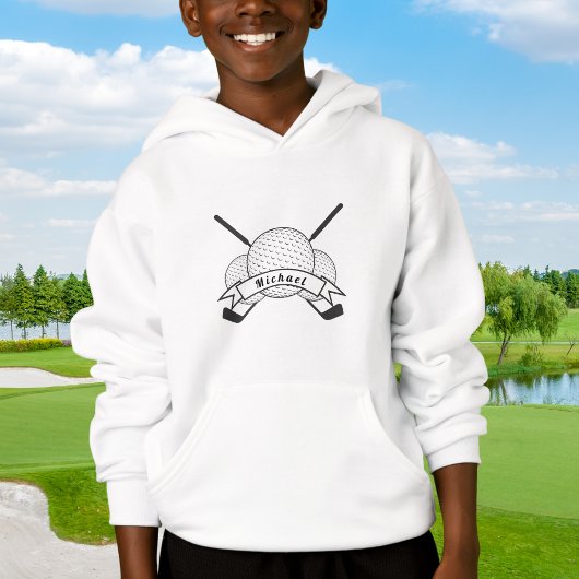 Golf Theme Golfer Individuelle Name Kid's Personal Hoodie