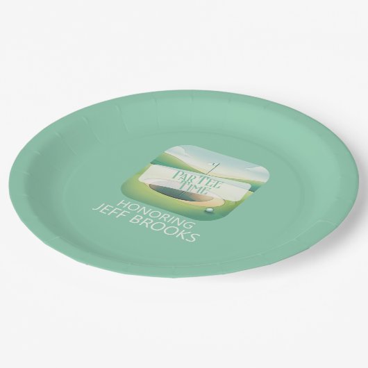 Golf Theme Green Party Pappteller (Schrägansicht)