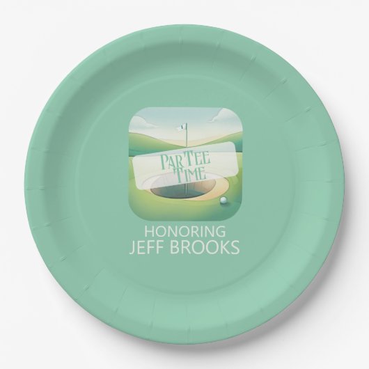 Golf Theme Green Party Pappteller (Vorderseite)