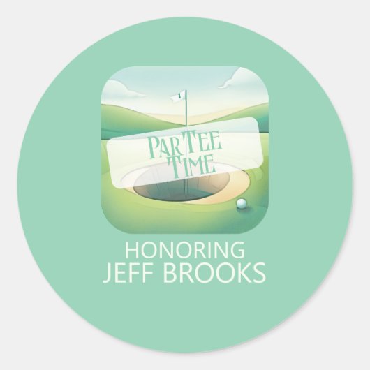 Golf Theme Green Party Runder Aufkleber (Vorderseite)