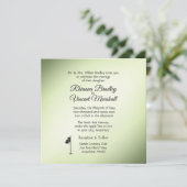 Golf Theme Green Wedding Einladungen (Stehend Vorderseite)