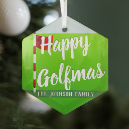 Golf Theme Happy Golfmas Glas Ornament Ornament Aus Glas