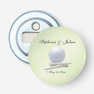 Golf Theme Hochzeit Grünen Namen und Datum Flaschenöffner