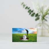 Golf Theme Landschaftliche Visitenkarten Visitenkarte (Stehend Vorderseite)