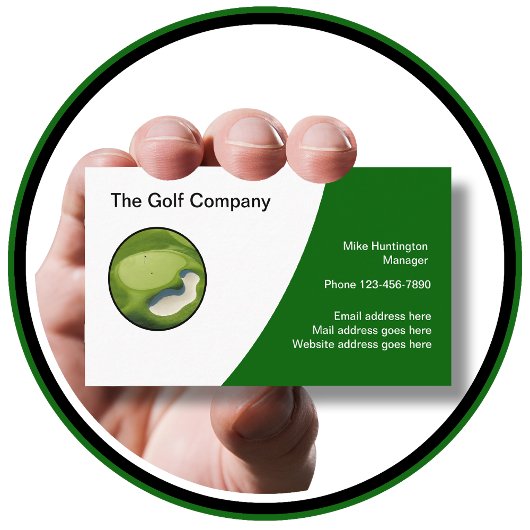 Golf Theme Modern Logo Business Cards Visitenkarte
