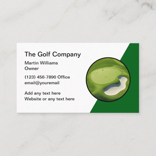 Golf Theme Moderne Visitenkarten Einzigartig Visitenkarte (Vorderseite)