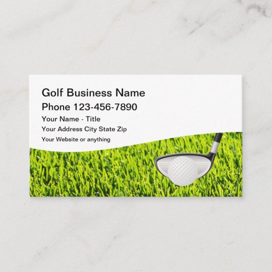 Golf Theme Moderne Visitenkarten Visitenkarte (Vorderseite)
