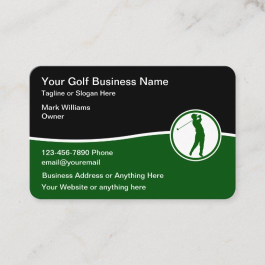 Golf Theme Moderne Visitenkarten Visitenkarte (Vorderseite)