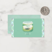 Golf Theme Monogram Note Card | Flat Option Mitteilungskarte (Vorderseite/Rückseite Beispiel)