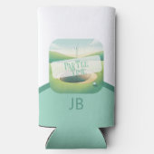 Golf Theme Par-T-Shirt Monogram Selters Dosenkühler (Rückseite)