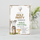Golf theme party Invitation Einladung (Stehend Vorderseite)