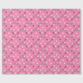 Golf Theme Pink Wrapping Paper Geschenkpapier (Flach)