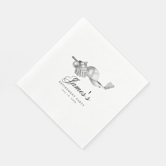 Golf Theme Retirement Party Custom Serviette (Ecke)