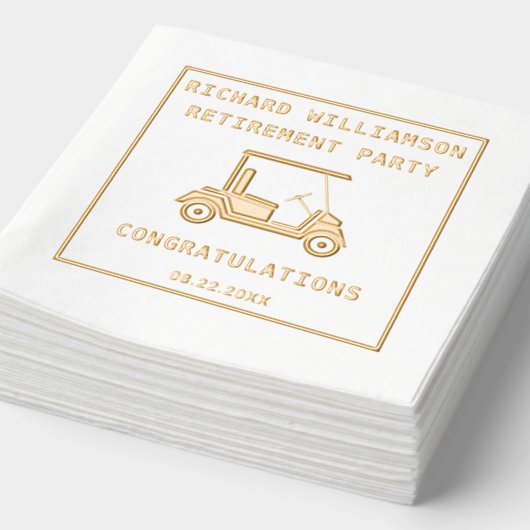 Golf Theme Retirement Party Fox Stamps Napkins Servietten Mit Folie (Ausschnitt)