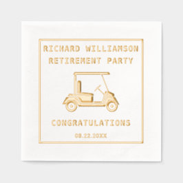 Golf Theme Retirement Party Fox Stamps Napkins Servietten Mit Folie